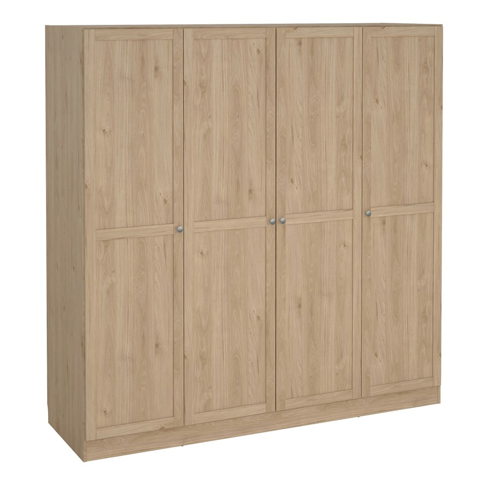 image 1 of Brande Wardrobe with 4 Frame Doors in Jackson Hickory Oak