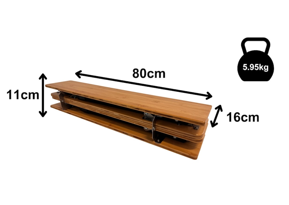 image 1 of Bamboo Camping Table 4 Folding 80cm x 60cm