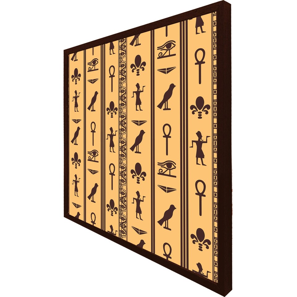 image 1 of Eye of horus, pharaoh, flowers, pyramid, bird, ankh (Picture Frame) Black | L