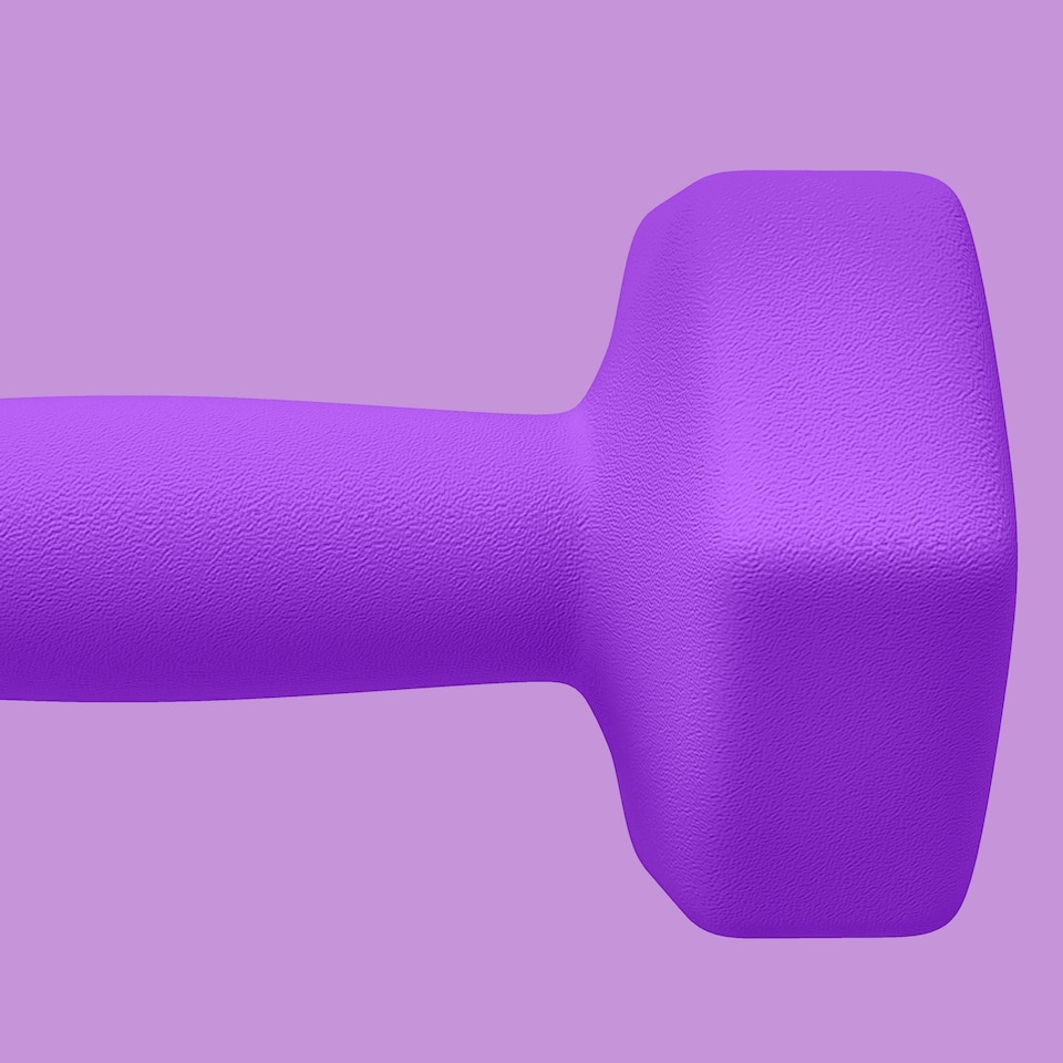 image 1 of SPORTNOW Set of 2 Hexagonal Dumbbells Weights Pair, 2 x 4kg, Purple