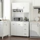 image 2 of HOMCOM Freestanding Kitchen Cupboard Storage Unit  Drawers Handles Shelf