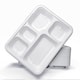 image 1 of ECONX Bagasse Deep 5 Compartment Food Tray Plate Disposable Sugarcane Paper Plate 50pc