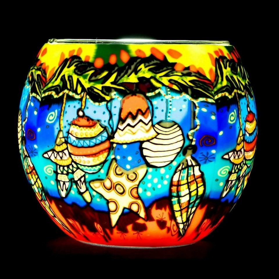 Milford Collection Tealight Holder Glass Nightlight Christmas Decor