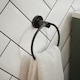 image 2 of Rothley Matt Black Round Towel Ring