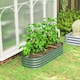 image 8 of Outsunny Galvanised Raised Garden Bed Planter Box with Safety Edging, Dark Grey