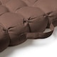 image 6 of Quilted Button Seat Pad Cushion Booster 100% Cotton Cover 45cm Square Brown