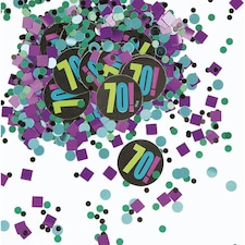Unique Party Cheer 70th Confetti - Multicoloured - One Size