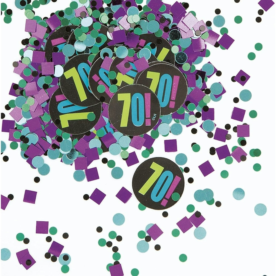 Unique Party Cheer 70th Confetti - Multicoloured - One Size