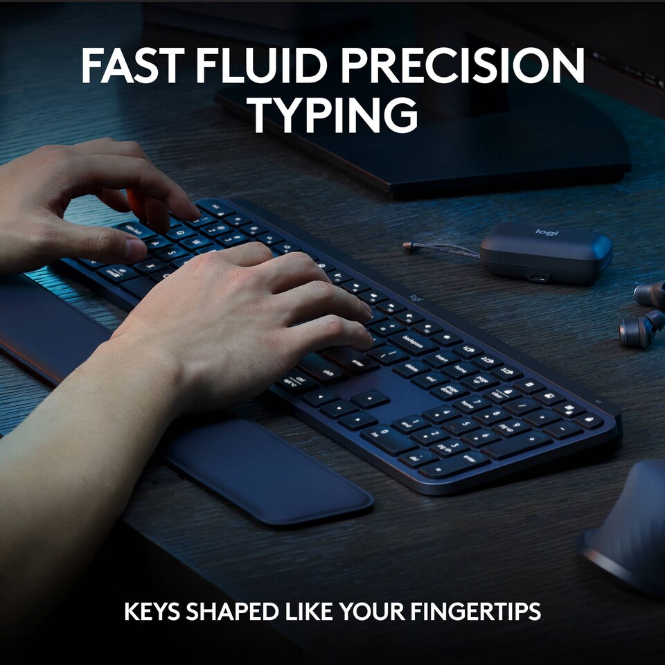 image 1 of Logitech MX Keys S 8000 DPI Wireless Keyboard & Mouse Set - Black
