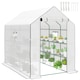 image 1 of Outsunny Walk-in Outdoor Green House with Door and Mesh Windows, White