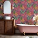 image 1 of Envy Eden Hot Pink Wallpaper Pink | Green