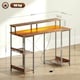 image 9 of HOMCOM Computer Desk Reversible Home Office Desk with Storage Rustic Brown Brown