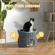 image 3 of PawHut 2-Tier Elevated Pet Cushion Bed Basket Willow Cat Tree House Condo Kennel