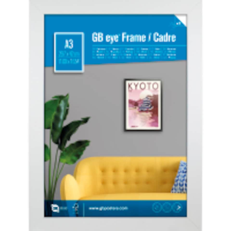 image 1 of GB Eye Contemporary Wooden White Picture Frame - A3 - 29.7 x 42cm