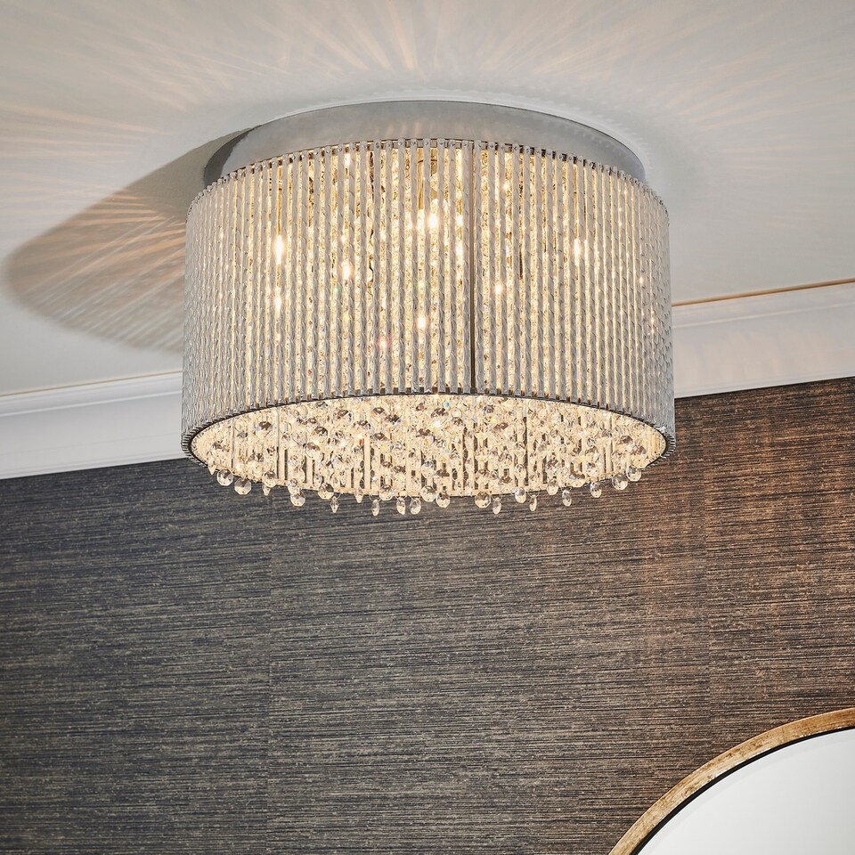 image 1 of Galina 10 Light Flush Light Chrome Plate & Clear Crystal, G9