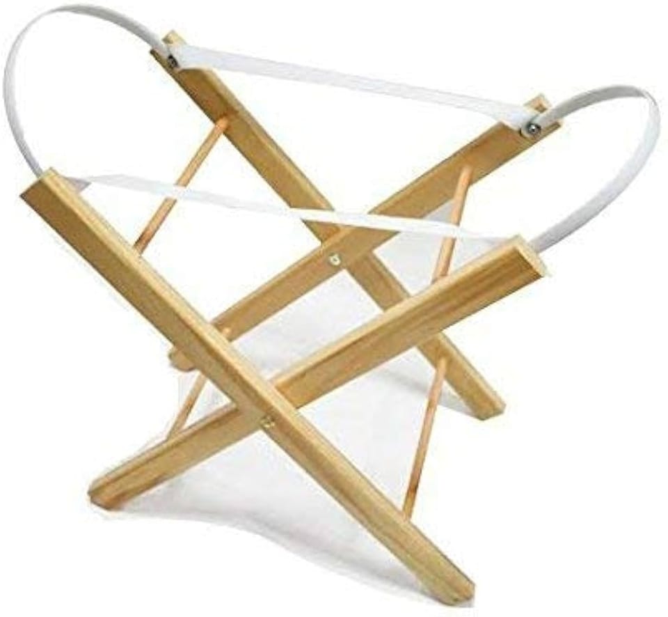 image 1 of Kinder Valley Rocking Dolls Moses Basket Stand White