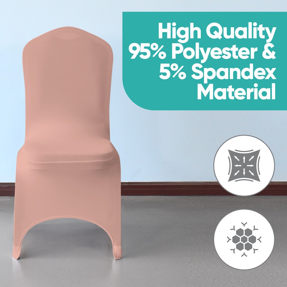 image 1 of Chair Cover Spandex Polyester Stretch Fabric Dining Slipcovers - 10pcs