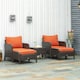 image 2 of Outsunny 5 Pieces Outdoor Patio Furniture Set Wicker Conversation Set Brown