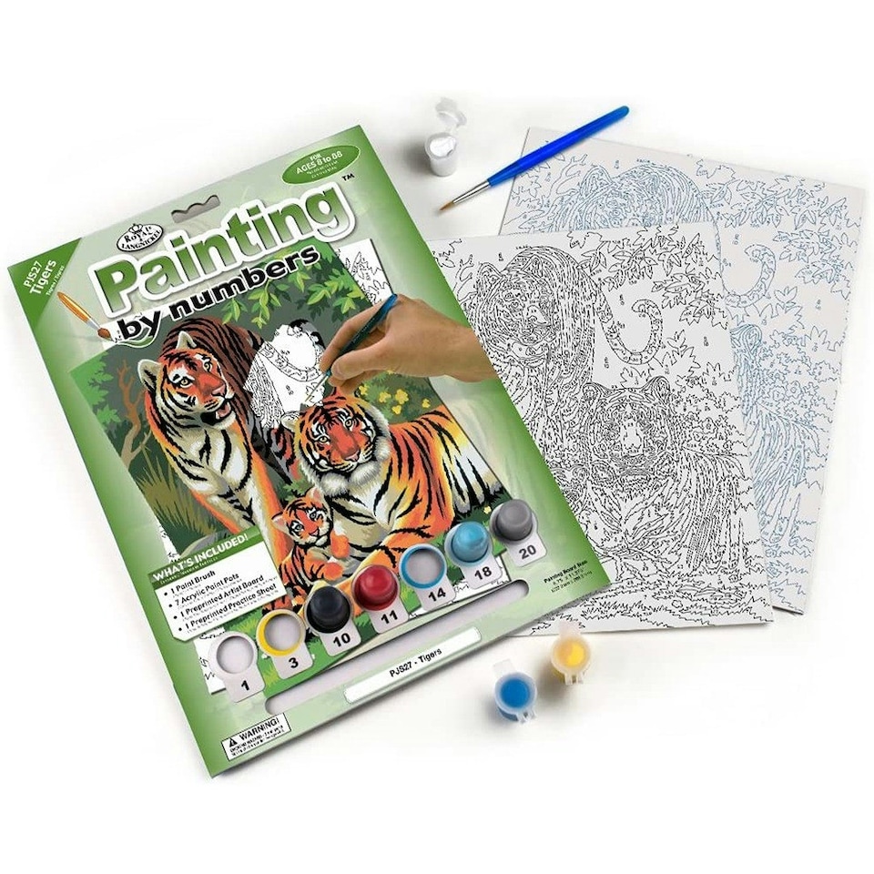 image 1 of Royal & Langnickel Paint By Number Junior Small Tigers