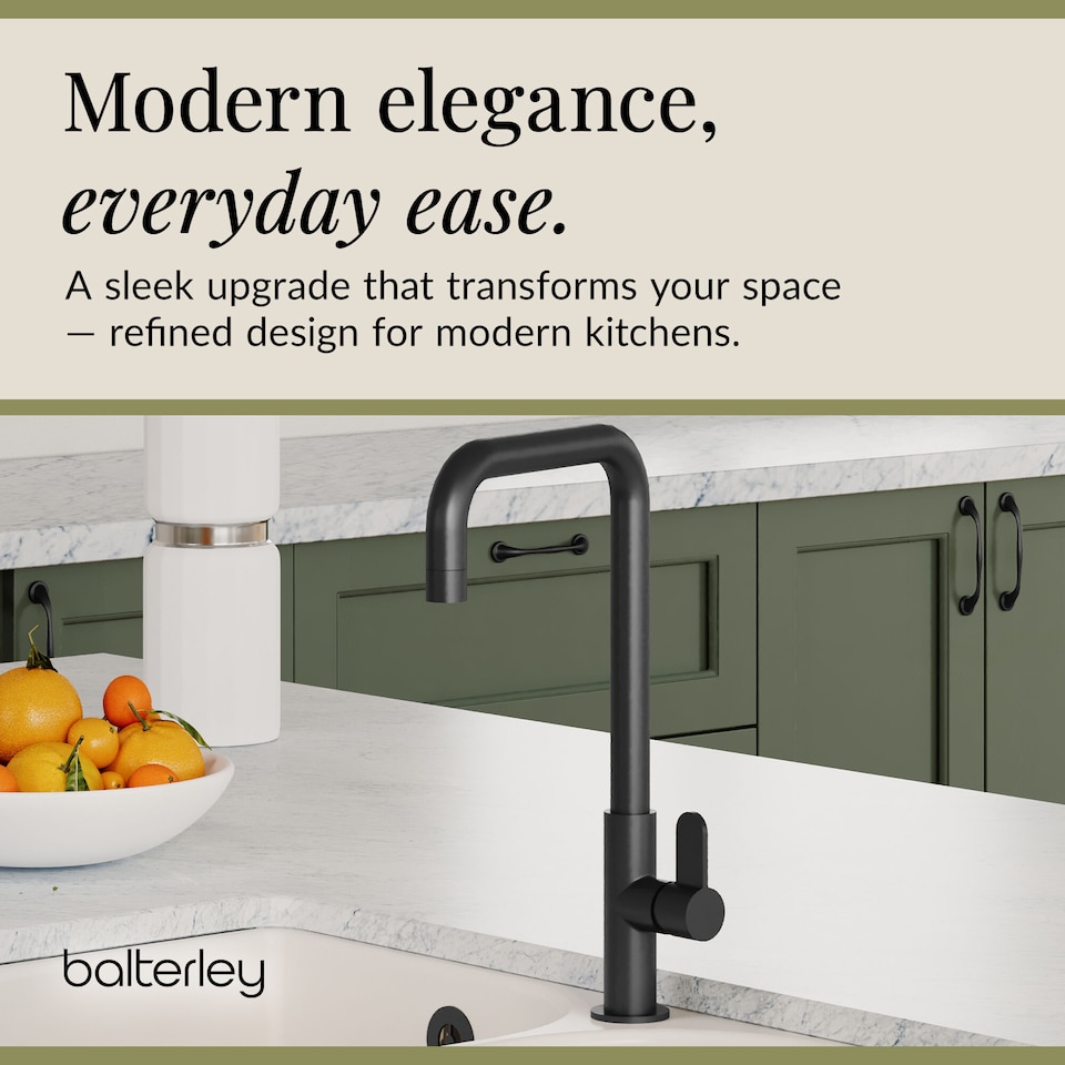 image 1 of Kuma Kitchen Mono Mixer Tap Single Lever Matt Black 361mm | Black | Matt Black | 1