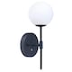image 1 of Matt Black Wireless Rechargeable Touch Dimmable Wall Light with Opal White Shade | Black