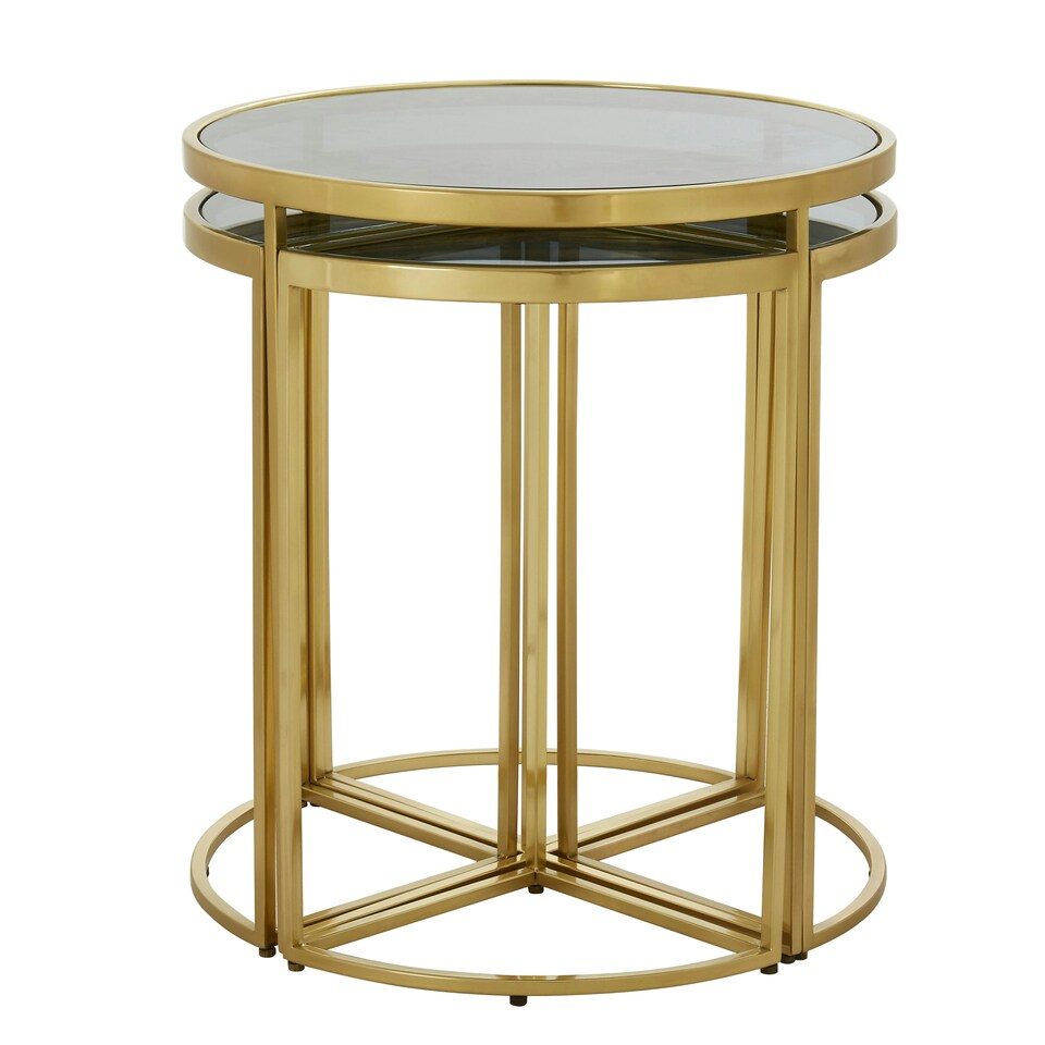 image 1 of Interiors by Premier Versatile Design Nesting Tables, Elegant Round Top Nesting Tables, Sturdy And Durable Modern Nesting Table Black