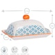 image 3 of Nicola Spring Hand-Printed Butter Dish - 18.5 x 12cm - Orange