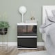 image 2 of Gloss 2 Drawer Skagen High Wooden Bedside Cabinet No Handle Drawer Storage | Multi | White & Black | 1