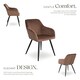 image 3 of Dining Chair Marilyn - with armrests, padded, velvet look, black steel legs - Set of 2 Brown | Brown/Black