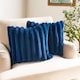 image 1 of OHS 2 Pack Jumbo Soft Faux Fur Ribbed Decorative Square Cushion Covers | Blue | Navy