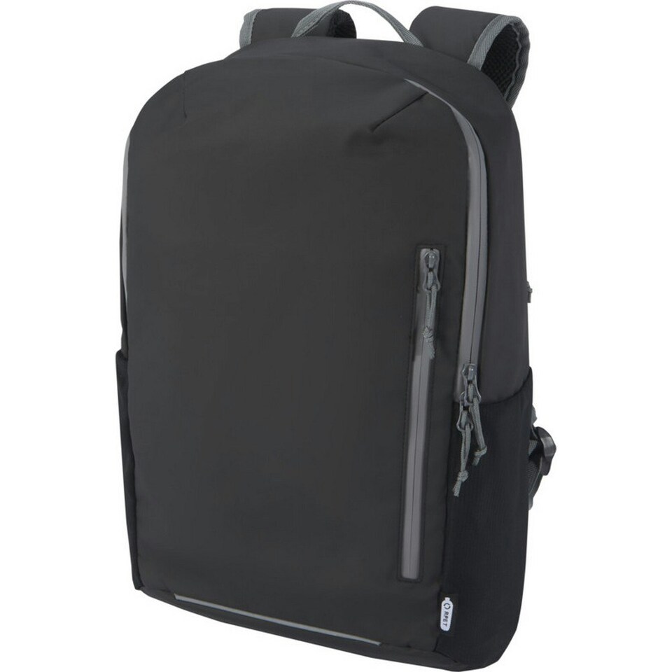 image 1 of Aqua Recycled Water Resistant 21L Laptop Backpack - Solid Black - One Size