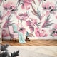 image 1 of In Bloom Full Wall Mural in Watercolour Pinks | Pink | Watercolour Pinks | Large (300cm x 240cm), Extra Large (350cm x 240cm)