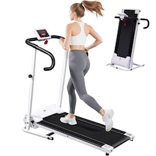 HOMCOM 1-10Km/h Folding Treadmill Home Running Fitness Machine w/ Safety Stopper