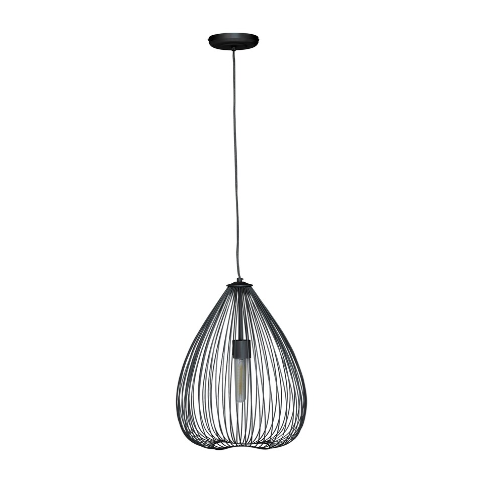 image 1 of Interiors by Premier Sleek Teardrop Black Finish Pendant Light, Effortlessly Maintained Down Light Wall, Sturdy Ceiling Light
