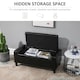image 4 of HOMCOM PU Leather Storage Ottoman Bench Storage Chest Tufted Ottoman Cube with Flipping Top 92L x 40W x 40H cm Black