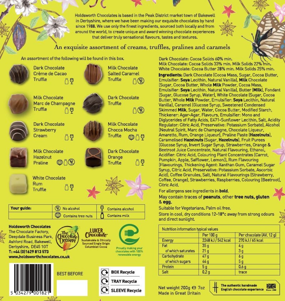 image 1 of Holdsworth Chocolates Thank You 200g Box