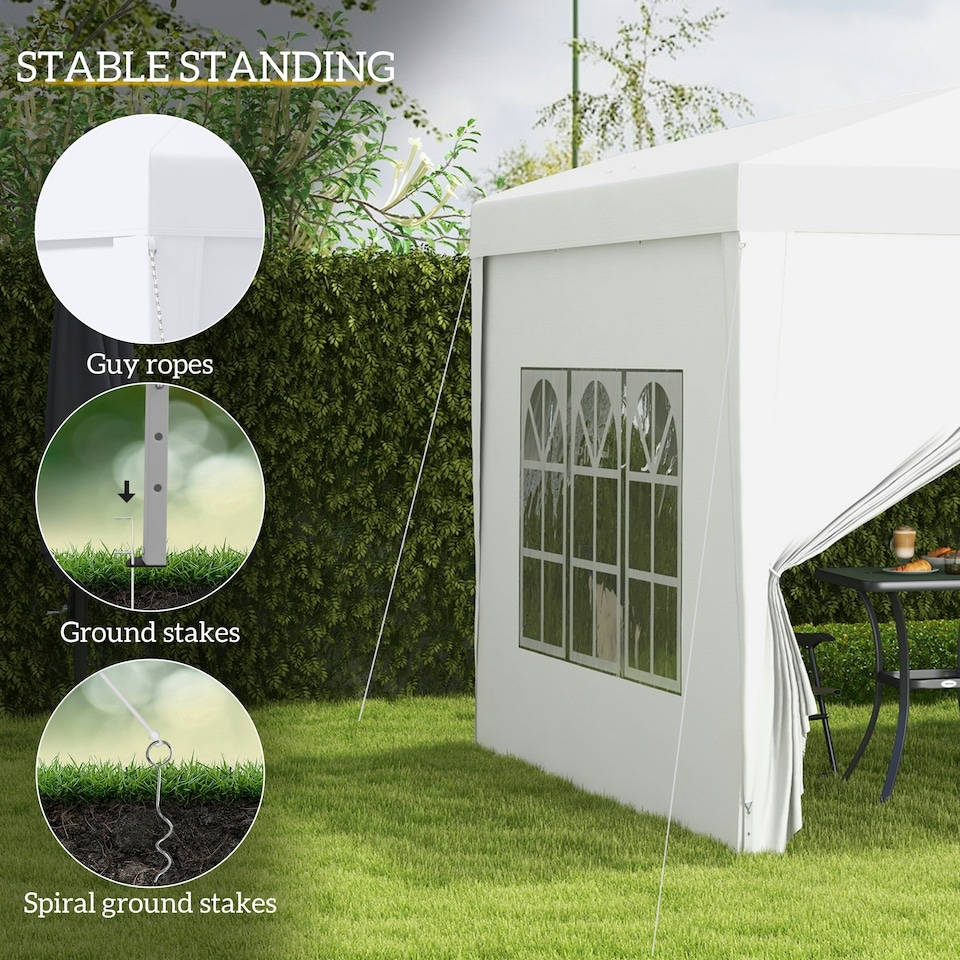 image 1 of Outsunny 3mx3m Pop Up Gazebo Party Tent Canopy Marquee with Storage Bag Blue