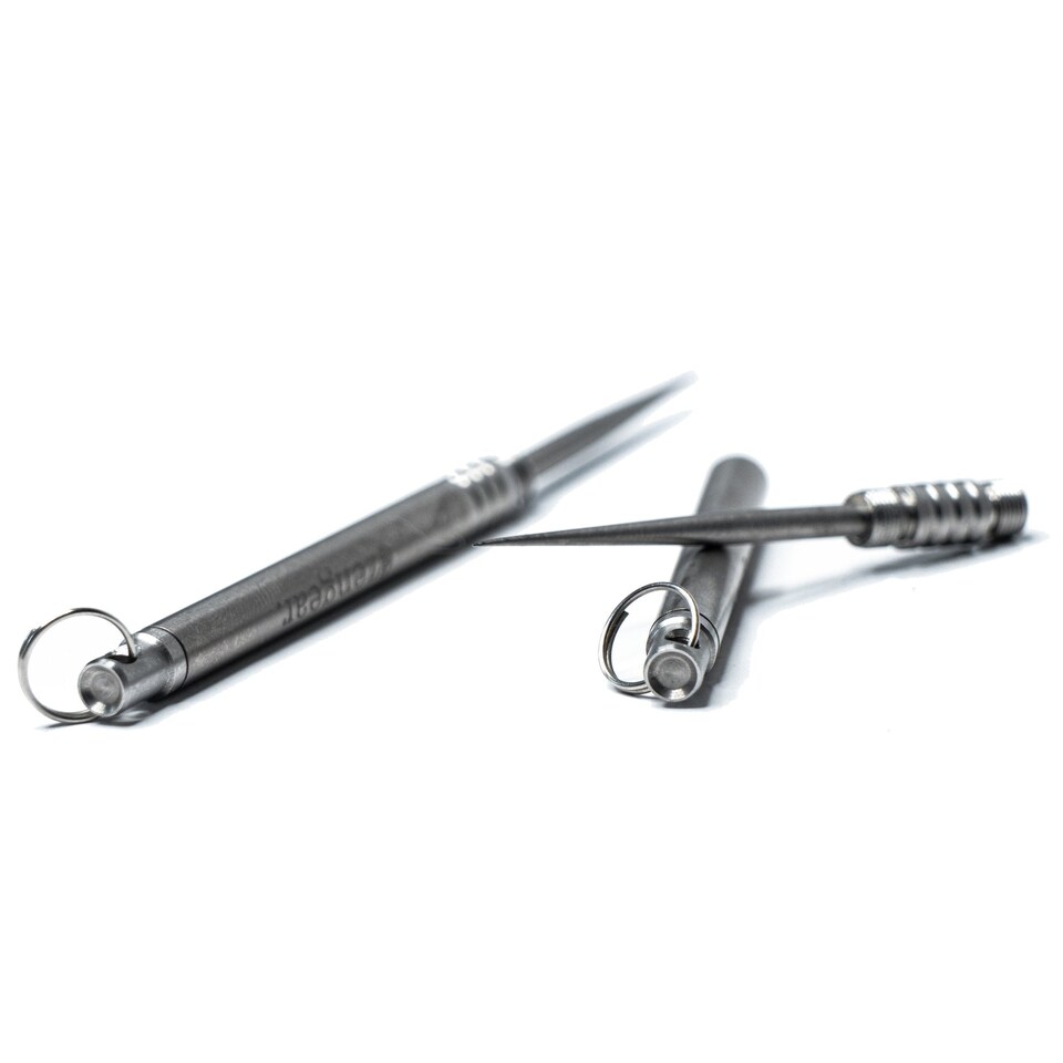 image 1 of aZengear Titanium Toothpick EDC and Keyring - Portable, Reusable for Travel
