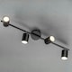 image 2 of CGC JACK Black Four Head GU10 Ceiling Spot Bar Light Black