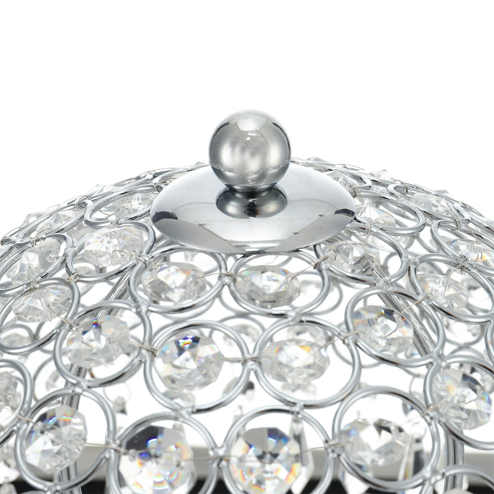 image 1 of Living and Home Umbrella Crystal Table Lamp 3 Light Tones for Bedroom | Multi