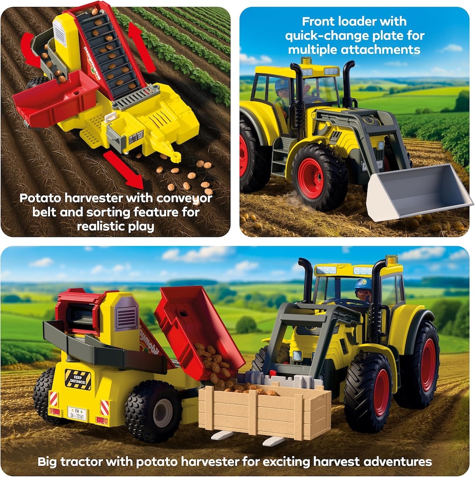 image 1 of Large Tractor with Potato Harvester