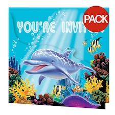 Creative Converting Enhanced Ocean Invitations (Pack of 8) - Multicoloured - One Size