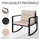 image 4 of Outsunny 3Pcs Rattan Rocking Set Patio Table Chairs Conversation