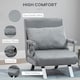 image 5 of HOMCOM Single Folding 5 Position Convertible Sleeper Chair Bed Light Grey