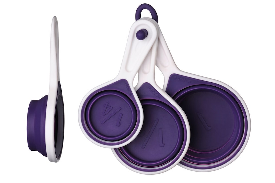 image 1 of Zing Set of 4 Collapsible Purple Silicone Measuring Cups