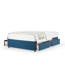 Super Ortho Orthopaedic Blue Plush Velvet 4 Drawer Divan Set Super King