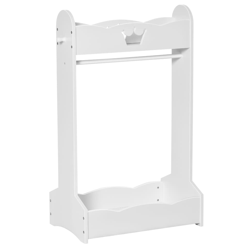 image 1 of HOMCOM Kids Wood Clothes Rack with Storage Shelves Hall Tree for 3-8 Years 