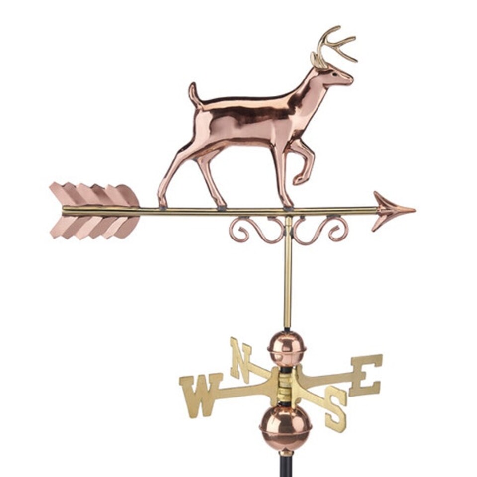 image 1 of Farmhouse Copper Proud Buck Deer Weathervane - L47 x W43.2 x H88.9 cm