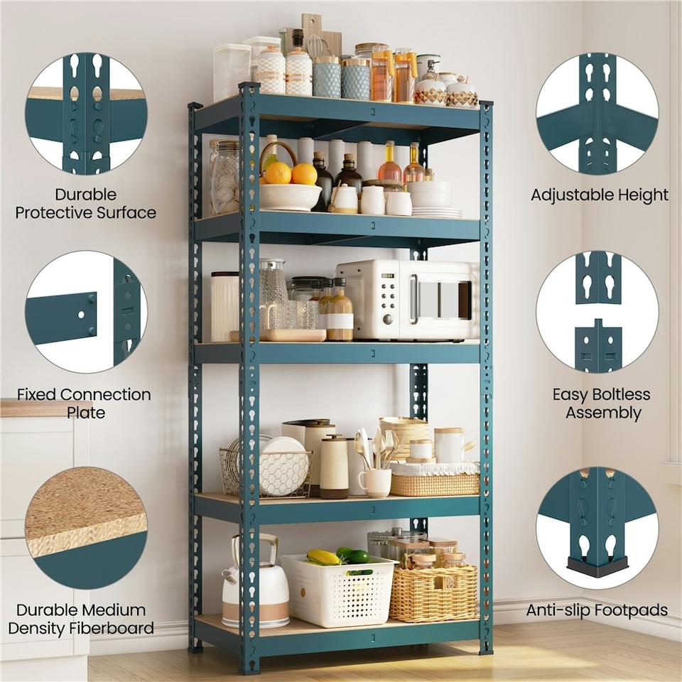 image 1 of Yaheetech 152.5 cm Tall 5 Tiers Boltless Storage Shelf Goods Rack