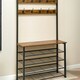 image 9 of Coat Rack Stand With 5 Tier Shoe Bench One Size